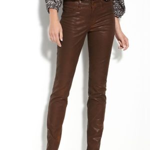 J. Brand Pencil Leg Coated in Clay Pants